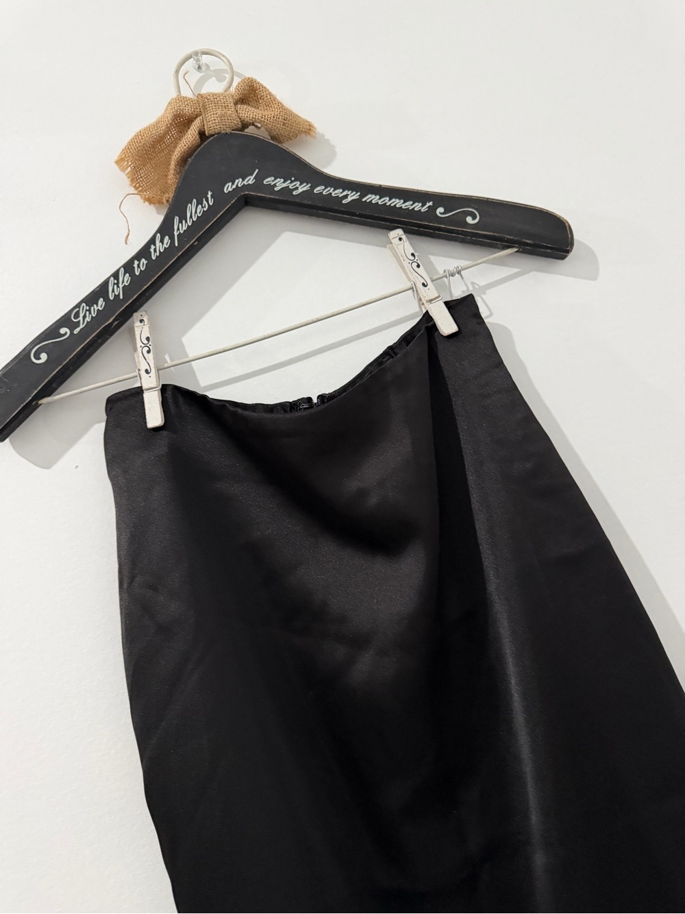Vici Black Satin Maxi Skirt (27 long,waist around 26 - Picture 3 of 4